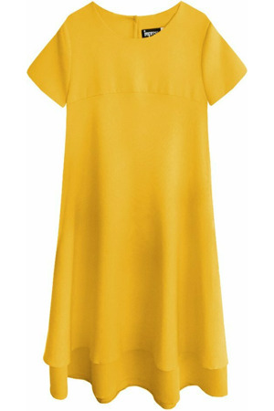 Žluté trapézové šaty (436ART)