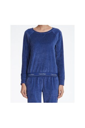 Dámská mikina QS6146E-6YN modrá  - Calvin Klein