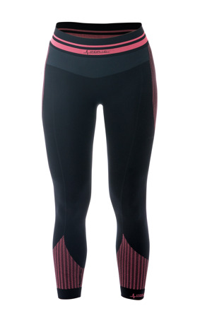 Dámské 7/8 funkční legíny IRON-IC - černo-růžová Barva: Černo-růžová, Velikost: