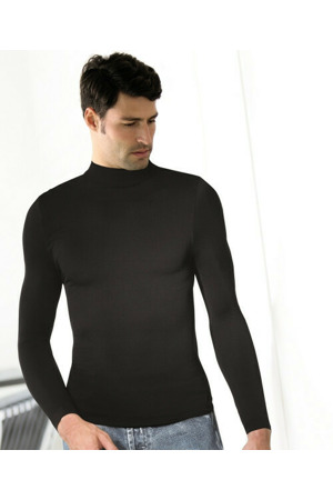 Pánské triko bezešvé T-shirt lupetto manica lunga Intimidea Barva: Černá, Velikost: