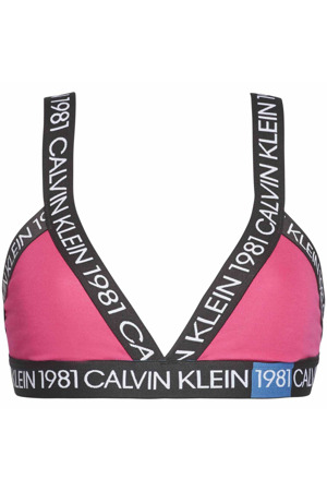 Podprsenka bez kostice QF5447E-8ZK růžovočerná Calvin Klein