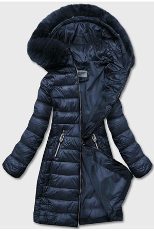 Tmavě modrá lehká dámská bunda pro přechodné období (b8058-3)