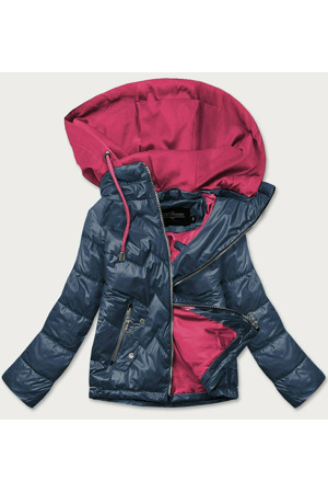 Modro/růžová dámská bunda s kapucí (BH2003)