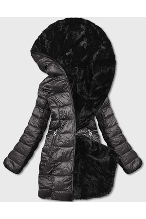 Hnědá oboustranná dámská bunda - kožíšek (b8053-101)