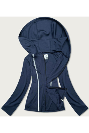 Tmavě modrá pružná mikina s kapucí (20318)