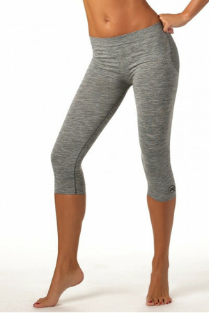 Dámské sportovní legíny 3/4 donna active-fit melange Barva: Grigio melange, Velikost: