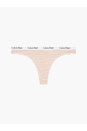 Tanga D1617E - WAN - béžová s proužkem - Calvin Klein