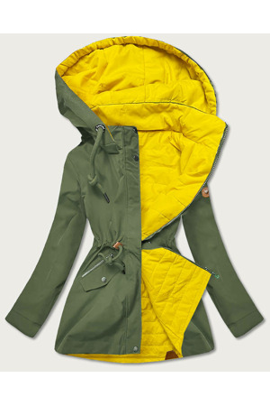 Khaki-žlutá oboustranná dámská bunda (CAN-620BIG)