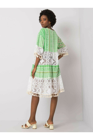 Šaty DHJ SK 13567.41P bílá zelená