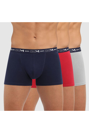 Pánské boxerky 3 ks DIM COTTON STRETCH BOXER 3x - DIM - tmavě modrá
