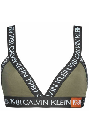 Podprsenka bez kostice QF5447E-7GV khaki - Calvin Klein