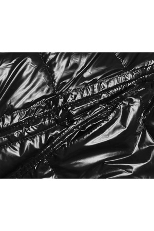 Černo-béžová oboustranná metalická zimní bunda (P21-7901-1+62)