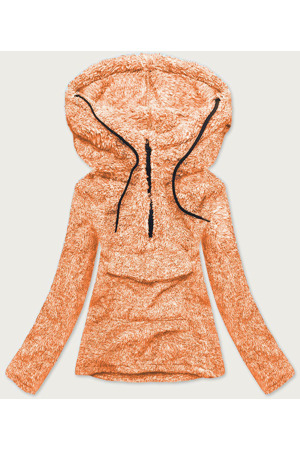 Oranžová melanžová plyšová dámská mikina (HH008-48)