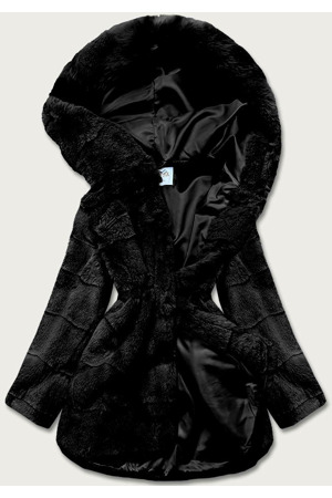 Černá kožešinová dámská bunda (CX009-1)