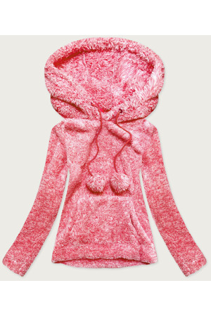 Červená melanžová dámská plyšová mikina (HH034-5)