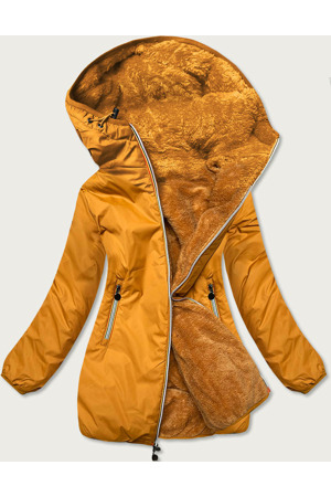Oboustranná dámská bunda v hořčicové barvě (h1038-37)