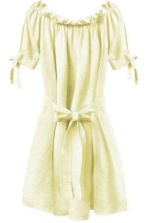 Žlutá dámská tunika ve španělském stylu s páskem (279ART)