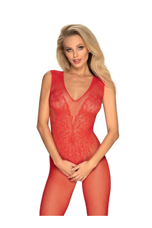 Žhavé body N112 bodystocking red - Obsessive