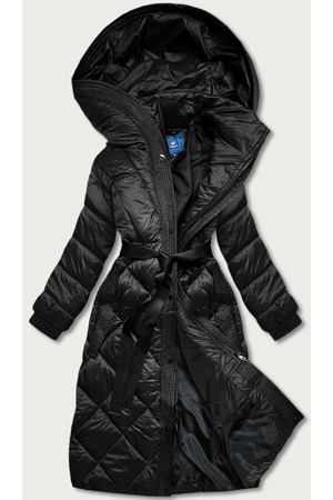 Černá dlouhá dámská péřová bunda (ag1-j9081)