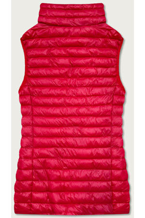 Tmavě červená krátká dámská prošívaná vesta (5M702-277)