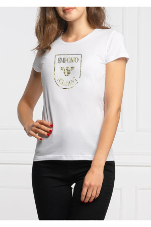 Dámské triko s krátkým rukávem - 164340 2R255 00010 - bílá - Emporio Armani
