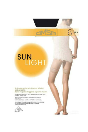 Dámské samodržící punčochy Omsa Sun Light 8 den