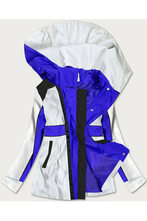 Světle modro-bílá dámská bunda větrovka s kapucí (YR1967)
