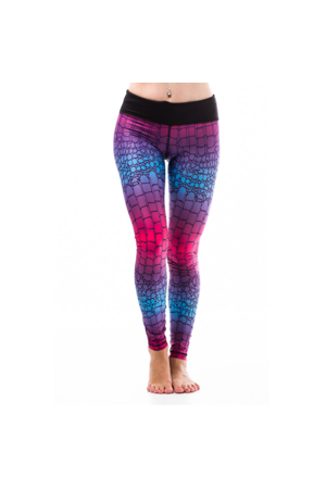 Dámské fitness legíny Six Deuce Alligator - růžová/modrá/fialová - Litex