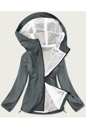 Tmavě šedá letní dámská bunda s podšívkou (HH036-2)