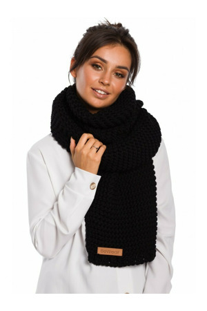 BK041 Dlouhá zimní škraboška s nášivkou loga - černá