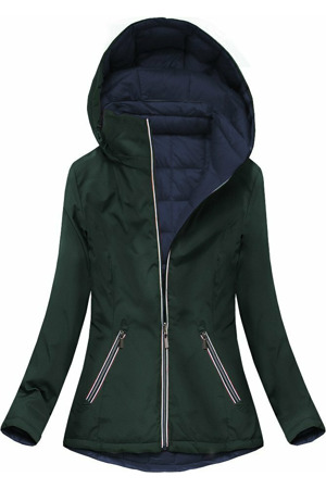 Zeleno-tmavě modrá oboustranná bunda pro přechodné období (7699)