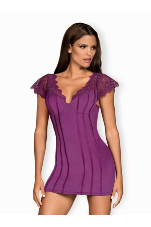 Výjimečná košilka Moketta chemise purple - Obsessive