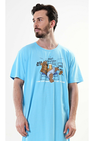 Pánská noční košile s krátkým rukávem Boss