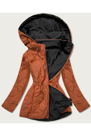Rudo-černá oboustranná dámská prošívaná bunda (MHM-W589)