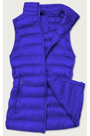 Krátká dámská prošívaná vesta v chrpové barvě (23077-184)