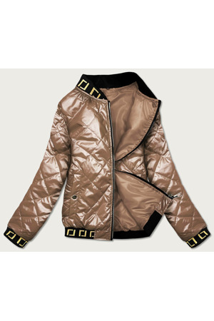 Karamelová dámská bunda bomber  (B9798-46)