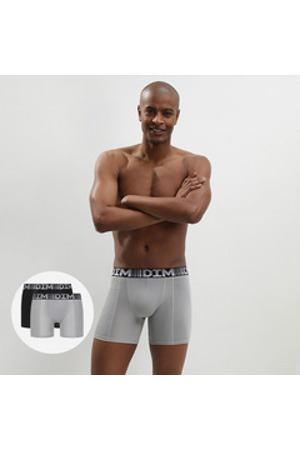 Pánské sportovní boxerky 2 ks DIM 3D FLEX AIR LONG BOXER 2x - DIM - šedá
