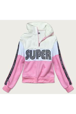 Okrová-růžová dámská sportovní mikina (26019)