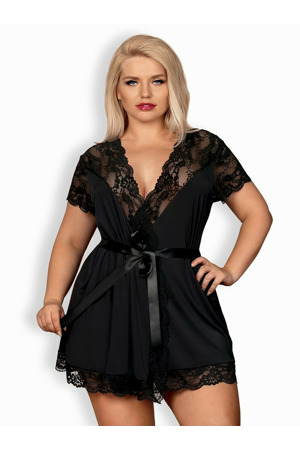 Elegantní župan 810 - PEI black XXL -  Obsessive