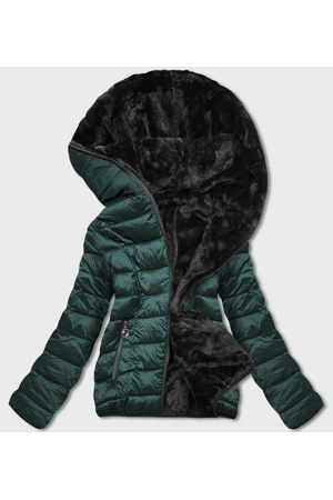Zelená oboustranná dámská bunda - kožíšek (b8051-10)
