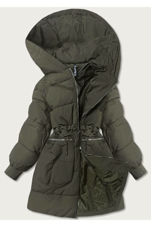 Dámská zimní oversize bunda v barvě khaki (736art)