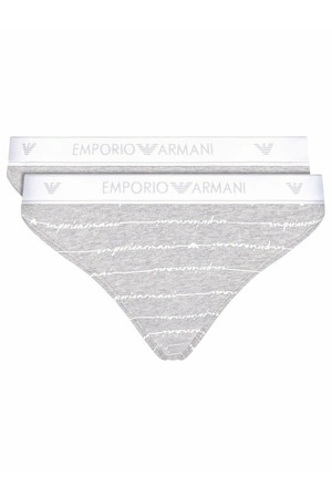 Dámské kalhotky 163334 1P219 04148 šedá - 2 pack - Emporio Armani