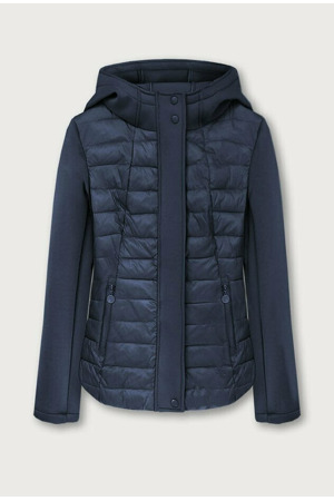 Tmavě modrá prošívaná bunda s neoprénem (B1062-30)