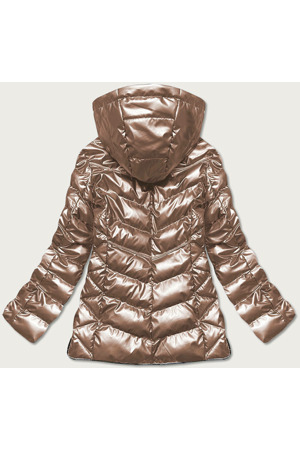 Světle hnědá prošívaná bunda pro přechodné období (BR9790-46)