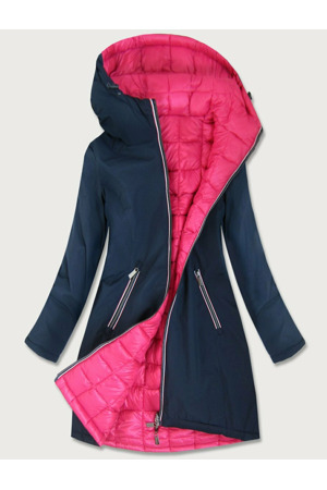 Tmavě modro-amarantová oboustranná bunda pro přechodné období (7700)