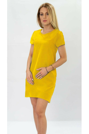 Žluté trapézové šaty (435ART)