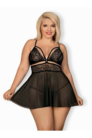 Nádherná košilka 838 - BAB black XXL - Obsessive