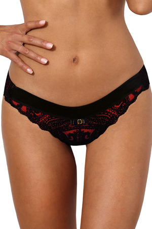 Tanga V-10048 černá/červená - Axami
