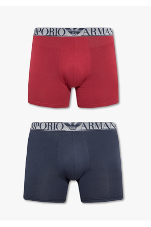 Pánské boxerky 2 pack 111912 2F720 61735 tm.modrá/vínová - Emporio Armani