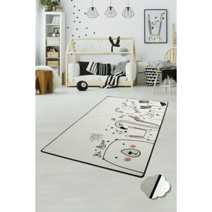 ASIR Dětský koberec(100 x 160 cm) BE HAPPY bílý